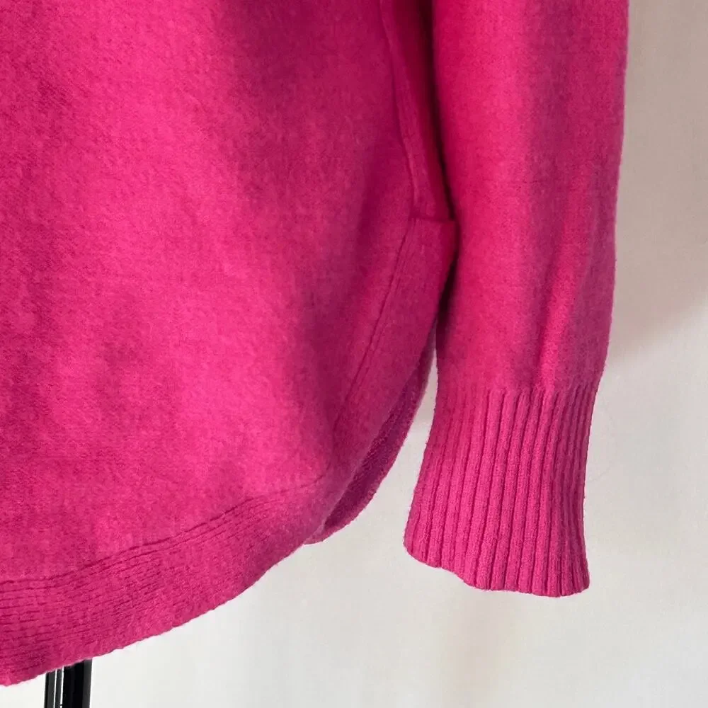 Anthropologie Moth Brenta Sweater Women's Cowl‎ Neck Oversized Tunic Pink Medium